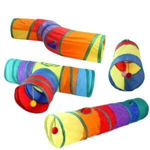 Rainbow Wave Color Cat Tunnel Tube Crinkle