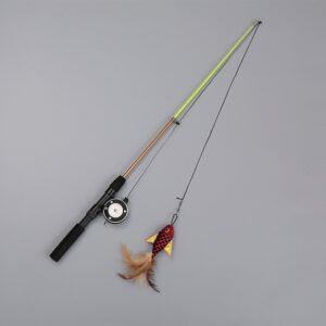 Interactive Cat Fishing Rod Retractable Bell Feather 75cm