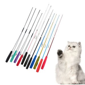 Retractable Cat Wand Feather Bell Teaser 65cm