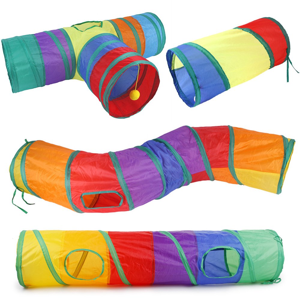 Interactive cat tunnel colorful play